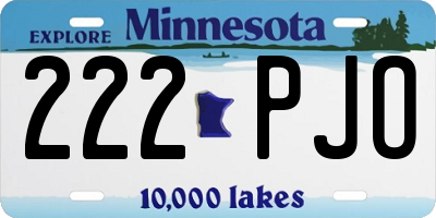 MN license plate 222PJO