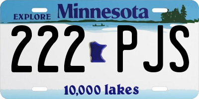 MN license plate 222PJS
