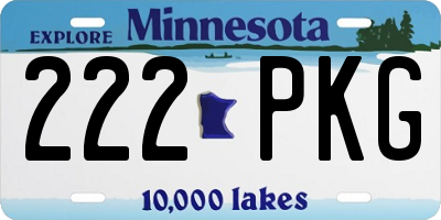 MN license plate 222PKG