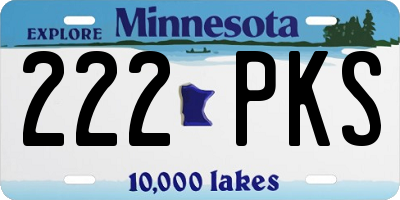 MN license plate 222PKS