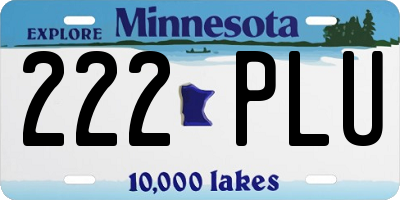 MN license plate 222PLU