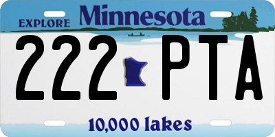 MN license plate 222PTA