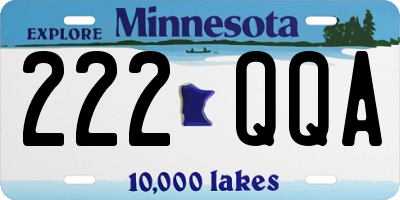 MN license plate 222QQA
