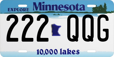 MN license plate 222QQG