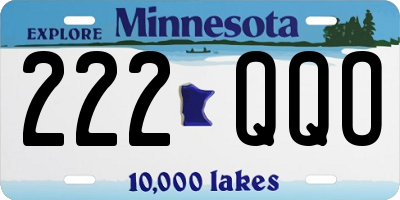 MN license plate 222QQO