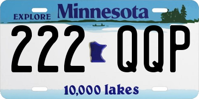 MN license plate 222QQP