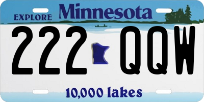 MN license plate 222QQW