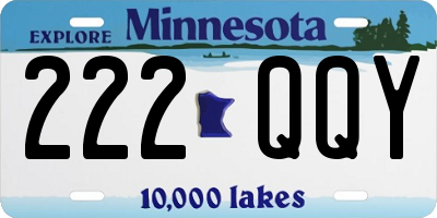 MN license plate 222QQY