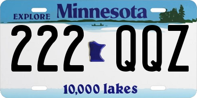 MN license plate 222QQZ