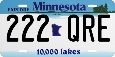 MN license plate 222QRE