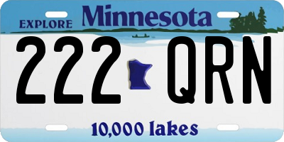 MN license plate 222QRN