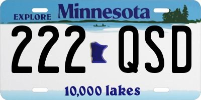 MN license plate 222QSD