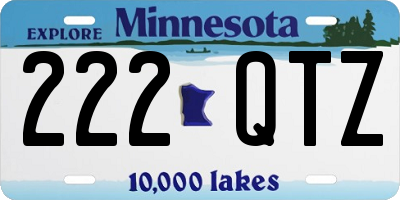 MN license plate 222QTZ