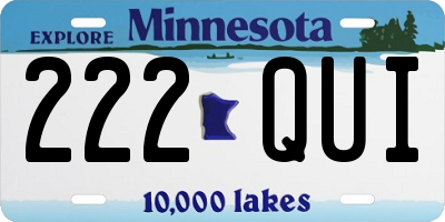 MN license plate 222QUI