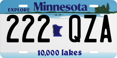 MN license plate 222QZA