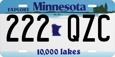 MN license plate 222QZC