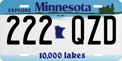 MN license plate 222QZD