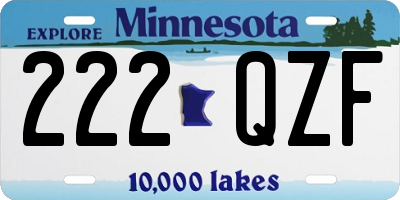 MN license plate 222QZF