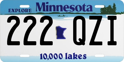 MN license plate 222QZI