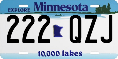 MN license plate 222QZJ