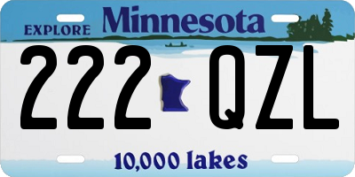 MN license plate 222QZL