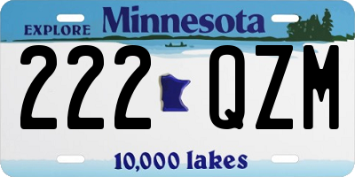 MN license plate 222QZM