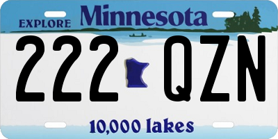 MN license plate 222QZN
