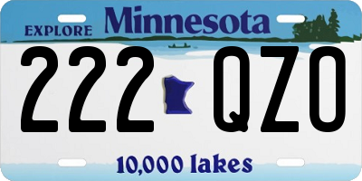 MN license plate 222QZO