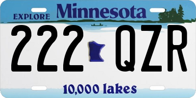 MN license plate 222QZR
