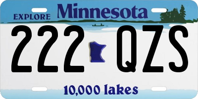 MN license plate 222QZS