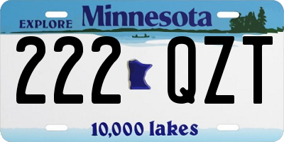 MN license plate 222QZT