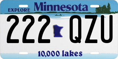 MN license plate 222QZU