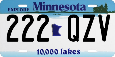 MN license plate 222QZV
