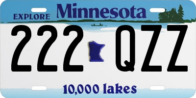 MN license plate 222QZZ