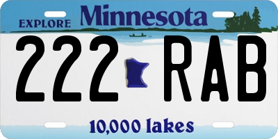 MN license plate 222RAB