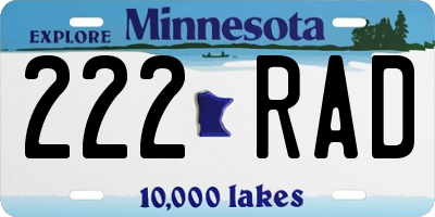 MN license plate 222RAD