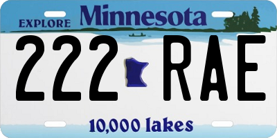 MN license plate 222RAE