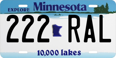 MN license plate 222RAL