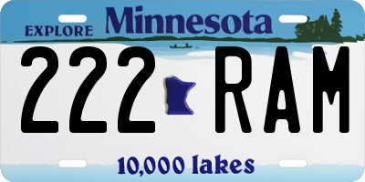 MN license plate 222RAM