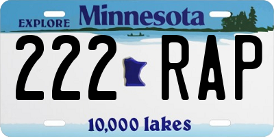 MN license plate 222RAP