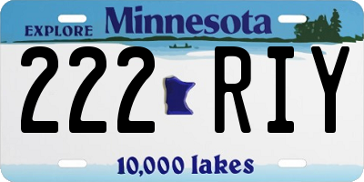 MN license plate 222RIY