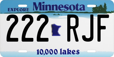 MN license plate 222RJF