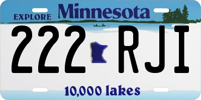 MN license plate 222RJI