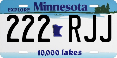 MN license plate 222RJJ
