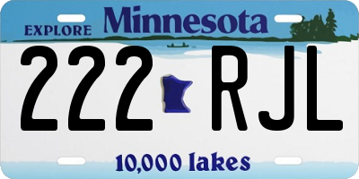 MN license plate 222RJL