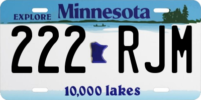 MN license plate 222RJM