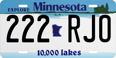 MN license plate 222RJO