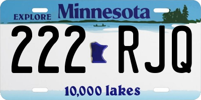 MN license plate 222RJQ