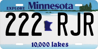 MN license plate 222RJR