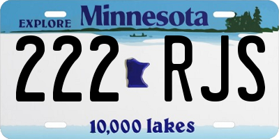MN license plate 222RJS